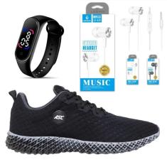 Kit Tenis Ghost 2 Treinos Academia e Corrida + Fone Stereo + Relogio Led-Unissex
