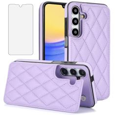 Asuwish Capa de telefone para Samsung Galaxy A15 5G/4G Capa carteira com protetor de tela de vidro temperado e suporte de cartão de crédito RFID de couro com compartimento para suporte, acessórios