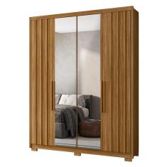 Guarda Roupa Casal Califórnia Ripado 4 Portas com Espelho - Moval