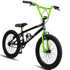 Bicicleta BMX Infantil aro 20 Pro-X Série 1 Preto Verde-Unissex