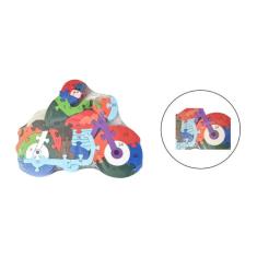 Quebra Cabeça Infantil 3D Madeira Mdf Alfabeto 26 Peças Moto - Fato To