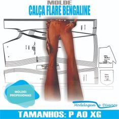 Molde calça flare, modelagem&diversos, p-xg, correios