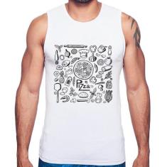 Regata Pizza Elementos - Foca na Moda, Branco, G