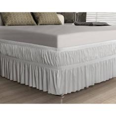 Saia Para Cama Box Malha Queen Size Branco Adomes