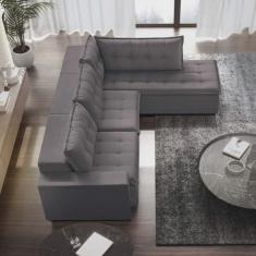 Sofá Retrátil 3 Lugares com Chaise 296cm Presidente Estofart