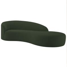 Divã Recamier Orgânico França 180cm Lado Direito Linho Adj Decor Verde