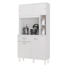 Armário Para Cozinha Kit Duda 90 Cm Branco  Poquema - POQUEMA MÓVEIS