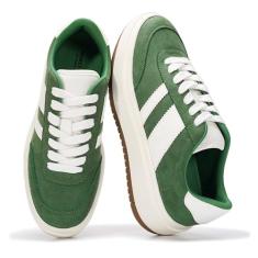 Project Cloud Tênis de plataforma feminino – Palmilha leve de espuma viscoelástica – Tênis de moda antiderrapante para mulheres – Sapatos plataforma da moda feminina (Nita), Verde, 35