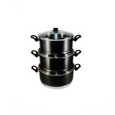 Jogo Panelas Grande (Jogão) Preto Alumínio 3 Peças Preto