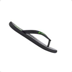 Chinelo Masculino Dedo Rider R1 Style Preto E Verde, Preto, Verde, 39