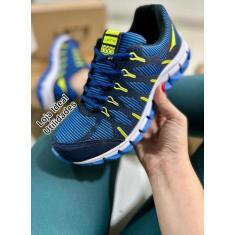 Tenis Esportivo Unissex Academia Caminhada Let's, 42, Marinho, Verde