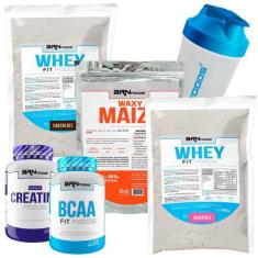 KIT 2x Whey Fit Foods 500g + PREMIUM Creatina 100g + BCAA Fit 100g + W