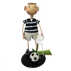 Boneco Futebol Time Preto E Branco Metal Torcedor