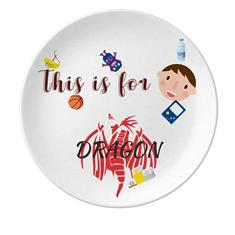 Animal Myth Dragon Wings Prato de porcelana East West Jantar Prato Redondo Masculino