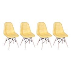 Conjunto 4 Cadeiras Eames Eiffel Botonê - Amarelo