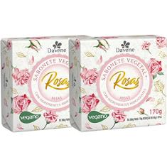 2UN Sabonete Vegetal Rosas 170G Davene
