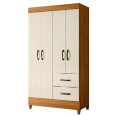 Guarda Roupas Solteiro 4 Portas 2 Gavetas Mobi Carvalho / Off White Albatroz