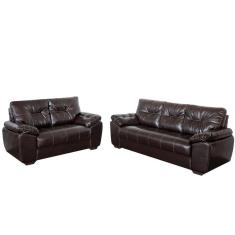 Sofá Rondomóveis R150 3 e 2 Lugares Malta revestimento em P.U - Cáfe