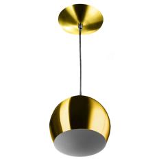 Lustre Pendente Bola Pequena Alum nio 15cm Dourado