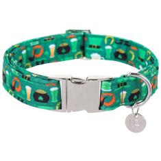 UP URARA PUP Coleira de cachorro do Dia de São Patrício, coleira de trevo de algodão do dia de São Patrício para filhote, menina, menino, cachorro ou gato, coleira de cachorro trevo da sorte com