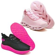 Tênis Feminino Esportivo Caminhada 2 Pares Modelos Diferentes-Feminino