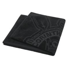 Toalha de Banho Praia e Piscina Escudo Corinthians Oficial Times Buettner Jacquard Relevo cor Preto