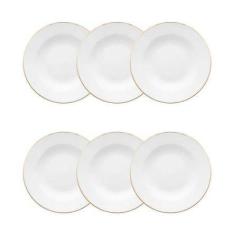 Conjunto de Pratos Fundos 06 Peças Flamingo Sofia Oxford