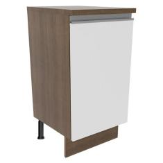Balcão Armário de Cozinha 40 cm 1 Porta Rustic/Branco Glamy Madesa, Ru