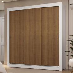 Guarda-Roupa Casal 3 Portas de Correr Sublime Madesa, Branco/Rustic