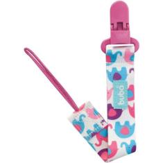 Prendedor De Chupeta Elefantinho Menina Buba 3M+, Rosa, Plástico