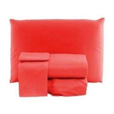 Jogo de Lençol Cama Casal Padrão Box 3 Peças Liso com Elástico - Promo