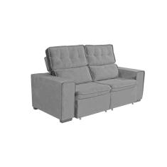 Sofá Zara C-encosto Ajustável E Pés Com Rodízio Cristal C-2 Metros Anjo De Casa