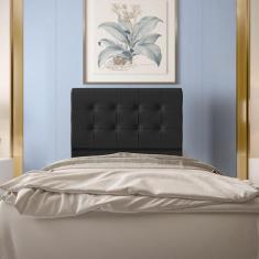 Cabeceira Solteiro 0,90m Atenas Suede Preto Dal Poz Estofados