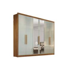 Guarda Roupa 6 Portas (2 c/ Espelho) e 6 Gavetas Rizon/Linea Cumaru/Fendi 25 - Novo Horizonte