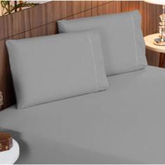 Jogo de Lençol Cama Casal 400 Fios  Ponto Palito 3 Peças Casal Royal C