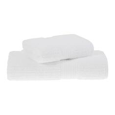 Buddemeyer Jogo de Toalhas Fio Penteado Canelado Gigante Branco 2 Peças