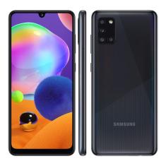Smartphone Samsung Galaxy A31 Preto 128GB, 4GB RAM, Tela Infinita de 6.4", Câmera Traseira Quádrupla, Leitor Digital na Tela e Android 10.0