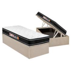 Cama Box Baú Solteiro: Colchão Espuma Castor D33 Black e White Double 