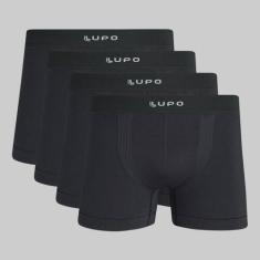 Kit 4 Cuecas Lupo Boxer Micromodal Sem Costura 00661, Grafite, GG