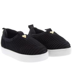 Tênis Infantil Molekinha Bebê Soft Pop Casual Coração Preto - 21-Feminino