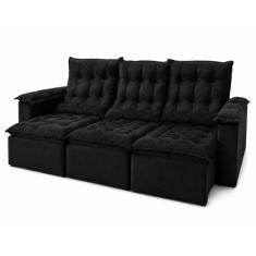 Sofá Retrátil e Reclinável Ipanema 2,10m em Tecido Veludão C/ 03 Módul