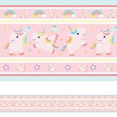 Faixa de Parede Unicornio para Quarto de Menina 5mx10cm