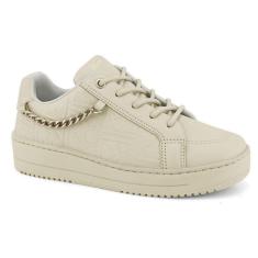 Tênis Feminino Solado Alto Off White Ramarim Corrente 2391104
