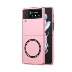 Capa magnética de carregamento sem fio para Galaxy Z Flip 3 4 5 Capa anti impressão digital à prova de choque, carga sem fio rosa, para Galaxy Z Flip 3