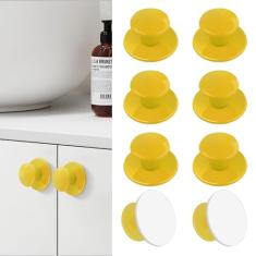 Elistonie Pacote com 8 puxadores de armário instantâneos, puxador de gaveta, puxador de gaveta com adesivo para porta deslizante para janelas de vidro, guarda-roupas, botão de descascar e colar sem