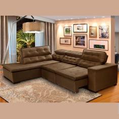 Sofá Retrátil Reclinável e Chaise 5 Lugares 280cm Super Confortável Sttilo Mega Sul