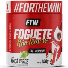 FTW Foguete Não Tem Ré Pré-Workout em Pó com Creatina, Beta-Alanina, Cafeína e Aminoácidos, Suplemento para Desempenho – Pote 200g (Maçã Verde)