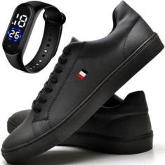 Tênis Moderno Casual Com Relógio-Masculino