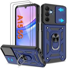 Capa para celular Galaxy A15-5G, capa para Samsung Galaxy A15 5G com [2 peças] protetor de tela HD, resistente à prova de choque com suporte de rotação de 360° [grau militar] capa protetora para A15