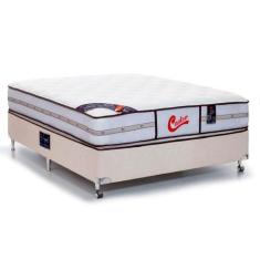 Cama Box + Colchão Castor Casal Vitagel Classic Double Face Pocket 138